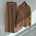 Women's Vintage 2 Piece Set High Waist Loose Trousers Cotton Linen Blend Shirt Pants Outfit Plus Size_ecoleips.com