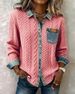 Women's Knitted Patchwork Denim Shirt Long Sleeved Cardigan Coat Autumn Winter Fashionable Versatile European American Style_ecoleips.com