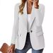Women's Clothing Women's Fall Long Sleeve Shirt Collared Casual Loose Fit Solid Color Top Blouse_ecoleips.com