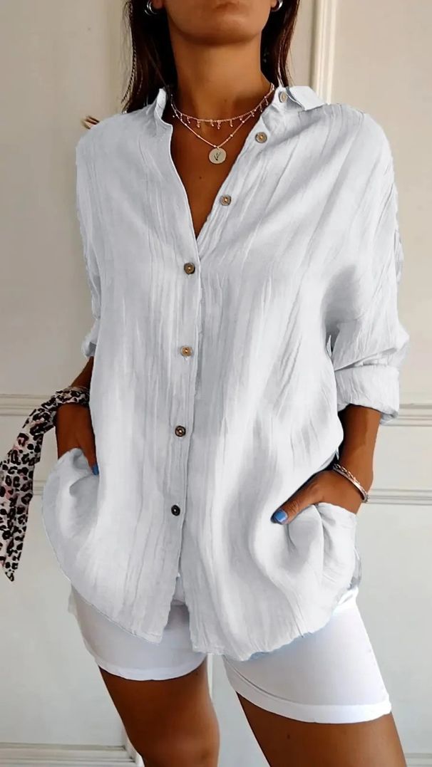 K New Single Breasted Pleated Collared Shirt For Women, Solid Color, European And American Style, Sleeveless Top. No Accessories_ecoleips.com