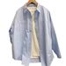 Modest Abaya Dress Women's Pure Cotton Shirt, Spring And Autumn Style, Korean Style, Solid Color, Polo Collar Cardigan, Casual, Loose, Thin, Summer_ecoleips.com