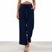 Voya 2026 Spring/Summer European And American Solid Color Nine-Point New Belted Women's Wide-Leg Casual Pants_ecoleips.com