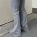 Women's Clothing High Elasticity Flared Jeans, Solid Color Denim, Street Style, Pockets, Slim Fit, Commuter Trousers, Women's._ecoleips.com