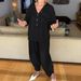 Women's Clothing Casual Cotton Linen Two Piece Set Elastic Waist Solid Color Pants With Shirt_ecoleips.com