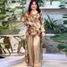 Hand-Painted Floral Print Women's Shirt & Wide-Leg Pants Set – Summer Boho Chic Outfit, Polyester Blend, S-3XL_ecoleips.com