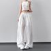 Drapey Banana Wide-Leg For Women Summer New High-Waisted Straight-Leg Casual Pants_ecoleips.com