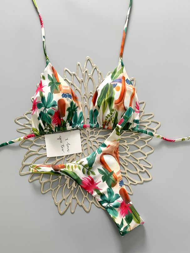 2026 European American Style Women's Bikini Printed Swimsuit Sexy Beach Swimwear Huludao Polyester Nylon Vacation Style_ecoleips.com