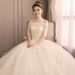 Women's Lightweight Wedding Dress French Style Off Shoulder Design New Super Fairy Like Forest Inspired Floor Length Simple Train_ecoleips.com
