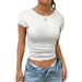 Voya Women's Summer Sexy Hot Girl Knitted Slim Fit Design, Big Backless Cross Twisted Top_ecoleips.com