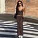 Women's Clothing Women's Style Slim Fit Solid Color Backless Tank Top And Casual Leggings Set Autumn Fashion_ecoleips.com