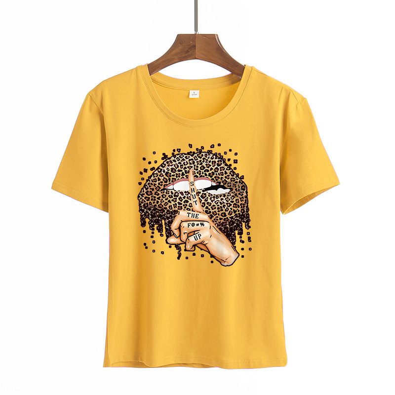 Summer Women's Short Sleeve T-Shirts Loose Large Size Regular Thick Tops For Students Year Round_ecoleips.com