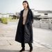 girl 2025 Winter New Artistic Waist-Cinching Diagonal Collar Thickened Warm Jacket Linen Women's Long Cotton Coat_ecoleips.com