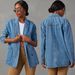 Trendy Washed Denim Blazer For Women – Oversized Boyfriend Jacket With Notched Lapel, Street Style Blue Blazer_ecoleips.com