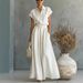 Women's Spring/Summer Fashion Casual Two Piece Set Solid Color Shirt And Wide Leg Pants Style_ecoleips.com