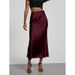 Aria Basics Aria Basics Cross-Border Women's Clothing Wholesale European And American Style Elegant Large Hem Silky Satin Skirt Slimming Flowing_ecoleips.com