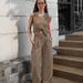 Women's Clothing Casual Khaki Fashion Temperament Sleeveless Vest Trousers Suit Spring And Summer All Match High Waist Two Piece Suit For Women_ecoleips.com