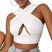 2025 New European And Style American Street Cross-Neck Solid Color Strapless Sexy Hot Girl Backless Fashion Sleeveless_ecoleips.com