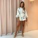 Women's Clothing Fashion Linen Shorts Set European American Style Casual Cardigan Shirt Women's Suit_ecoleips.com
