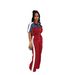 Women's Clothing Suede Fabric Denim Color Matching Stand Up Collar Short Sleeved Long Zipper Jumpsuit Trousers_ecoleips.com