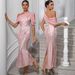 Women's Clothing Sexy Backless Chiffon Stitching Sequin Dressn Evening Dress_ecoleips.com