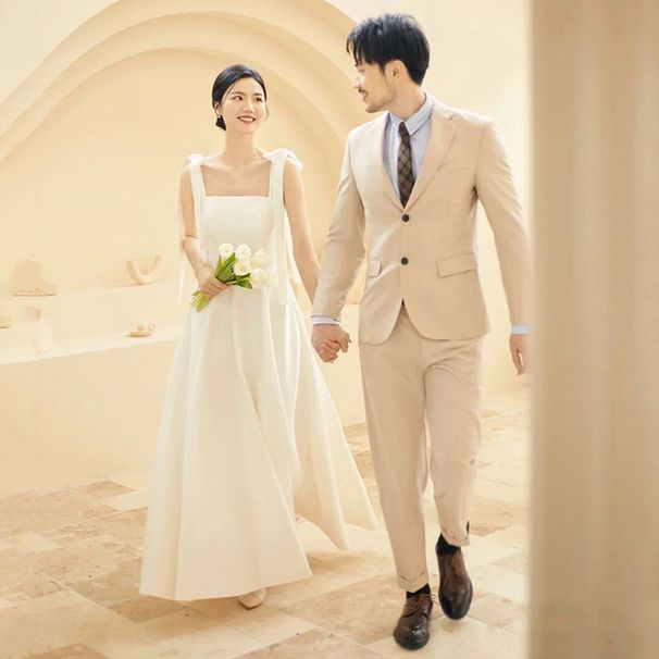 French-style Light Wedding 2026 New Model Brides, Simple Satin Strap Outings, Forest-style Engagement Dress For_ecoleips.com
