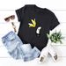 COTTON 100% Hot European And American Funny Banana Undress Short-sleeved Women's T-shirt Tops Oversized T Shirt_ecoleips.com