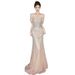 off the Shoulder Evening Gown Elegant High End Light Luxury Mermaid Tail Sequined Dress for Engagement Parties And Banquets New Style 2026_ecoleips.com