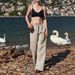 Suitable For All Seasons High-End Tencel Linen Solid Color Casual Long With Drawstring Waist Straight-Leg For Women Summer New Loose Versatile_ecoleips.com