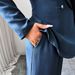 Modern Utility Suit Set - Belt-Button Blazer & Wide-Leg Trousers For Men, Premium Polyester (Military Green/Navy)_ecoleips.com