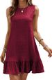 Women's Casual Fashionable Round Neck Sleeveless Dress Solid Color Summer Fashion Style_ecoleips.com