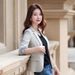 New Korean Style Small Suit Jacket For Women, Petite Seven-Sleeve Thin Professional Slim Fit Fashionable Elegant Blazer_ecoleips.com