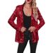 New Commuter Style Cardigan Lapel Long Sleeve Sequin Casual Blazer For Women_ecoleips.com