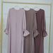 Modest Abaya Dress Women's Ankle-Length Solid Color Dress With Small Trumpet Sleeves Fashion England Style Polyester Dress For Spring/Autumn Summer_ecoleips.com