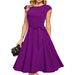 Summer New Women Round Neck Sleeveless Tie Waist Party Dress_ecoleips.com