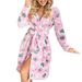 Aria Basics Autumn Winter Fluffy Loose Nightgown Cross-Border Long Sleeve Double-Sided Fleece Lace-Up Warm Pajamas Homewear_ecoleips.com