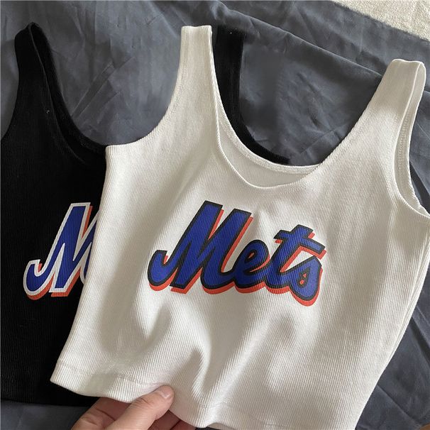 Summer 2022 New Style, Can Be Worn Outside, Slim-fit, Short, Cropped, Sleeveless, Inner Tank Top, White Knitted Camisole_ecoleips.com