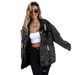 Women's Distressed Denim Jacket Style Top_ecoleips.com