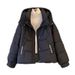 Women's Short Puffer Jacket Winter Korean Loose Fit Hooded Coat Thickened Warm Streetwear Fashion Outerwear_ecoleips.com