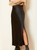 K Satin Skirt With High Waist Elastic High Quality Rayon Split Long Skirt For Women_ecoleips.com