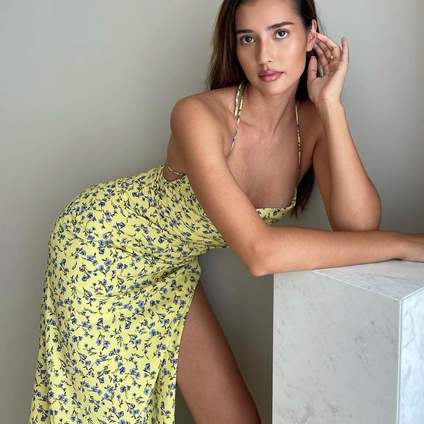 European American Style Women's Clothing 2026 Summer New Foreign Trade Hot Item Sexy Floral Strap Dress With Slit And_ecoleips.com