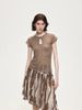 Design Mohair Wool Shoulder Hollow Design Wool Top_ecoleips.com