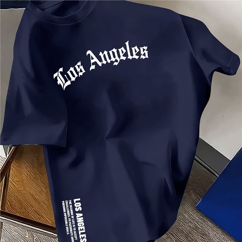Men's Large Size Comfortable Cotton Round Neck Top Fashion Summer Casual Printed Loose Fit European Style_ecoleips.com