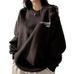 Korean Style Women's Oversized Fleece Lined Hoodies plus Size Loose Trendy American Style Spring Autumn Winter Goddess Sweatshirts_ecoleips.com