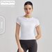 Women's Clothing Casual Sports Short Sleeved Waist Slim Breathable Yoga T Shirt Running Training Nude Fitness Tops For Women_ecoleips.com