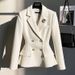 Spring 2026 Women's Small Suit Jacket Black/White Casual Slim Fit High End Young Elegant Fashion Versatile Short Style Blazer Top_ecoleips.com