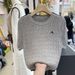 Women's round Neck Short Sleeve Knit Top Embroidered Striped Design Soft Summer Top Unique And Exquisite Fashion for Ladies_ecoleips.com