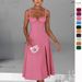 European And American Spring And Summer New Fashion Casual Lace Up Slim Fitting Slit Sling High End Dress For Women_ecoleips.com