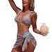 Women's Sexy Bikini Set 3-Piece Swimwear - Trendy Floral Print Swimsuits For Beach & Pool_ecoleips.com
