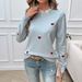 DiYun 2024 Autumn/Winter Foreign Trade Women's Fashion Casual Embroidered Heart Long-Sleeve Sweater_ecoleips.com