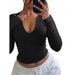 Women's Clothing High End Y2k Slim Fashion Pure Desire Style Half Zip Top T Shirt_ecoleips.com